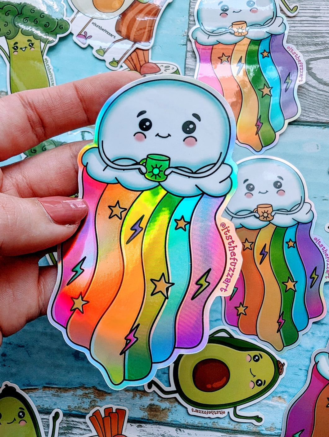 Rainbow Cloud HOLOGRAPHIC Sticker